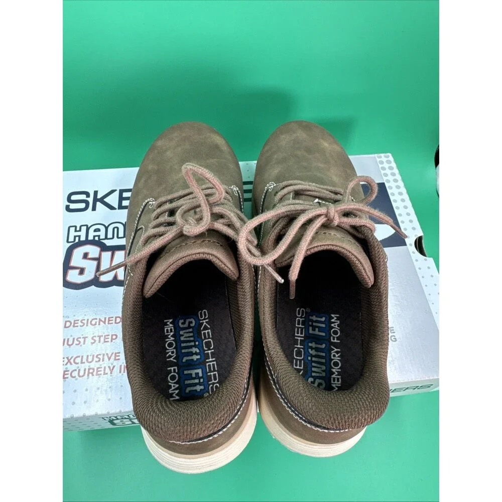 Skechers Hands Free Swift Fit Men’s 9 Brown Waterproof Casual Lace Sneakers